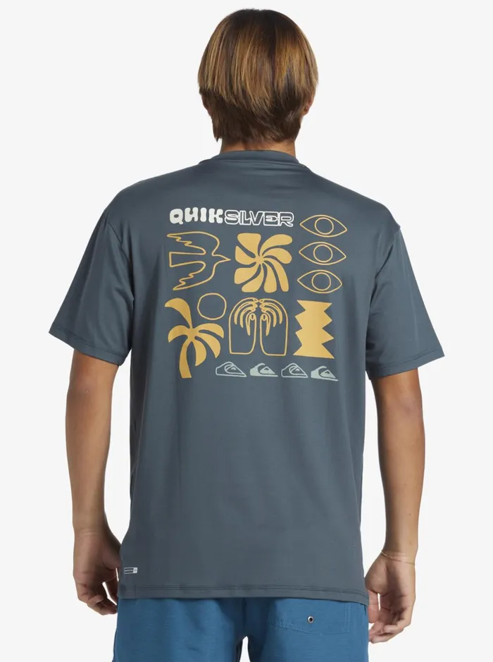 Rashguards Men Quiksilver Mix Session Upf 50 Short Sleeve Surf Tee Dark Slate Rashguards Men Quiksilver Mix Session Upf 50 Short Sleeve Surf Tee Dark Slate