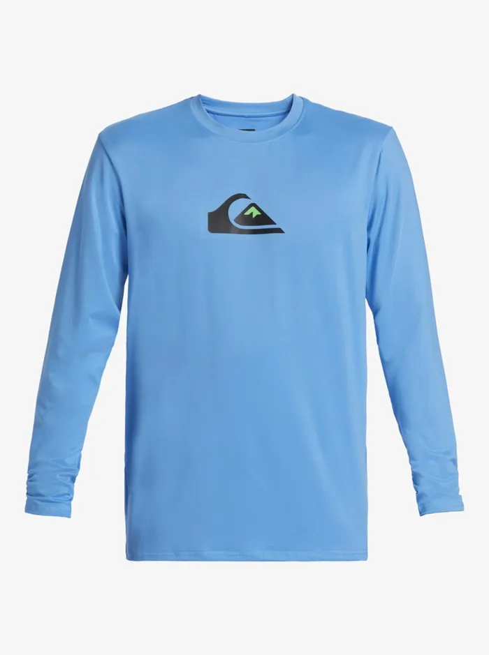 Rashguards Men Quiksilver Solid Streak Long Sleeve Upf 50 Surf Tee Azure Blue Rashguards Men Quiksilver Solid Streak Long Sleeve Upf 50 Surf Tee Azure Blue