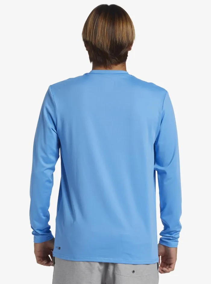 Rashguards Men Quiksilver Solid Streak Long Sleeve Upf 50 Surf Tee Azure Blue Rashguards Men Quiksilver Solid Streak Long Sleeve Upf 50 Surf Tee Azure Blue