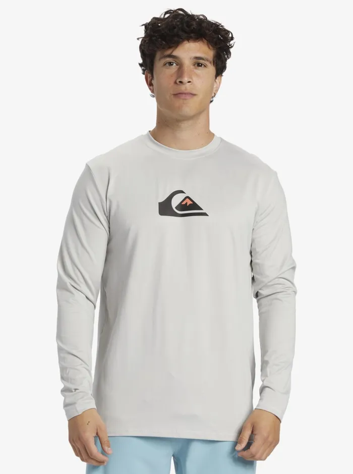 Rashguards Men Quiksilver Solid Streak Long Sleeve Upf 50 Surf Tee Gray Violet Rashguards Men Quiksilver Solid Streak Long Sleeve Upf 50 Surf Tee Gray Violet