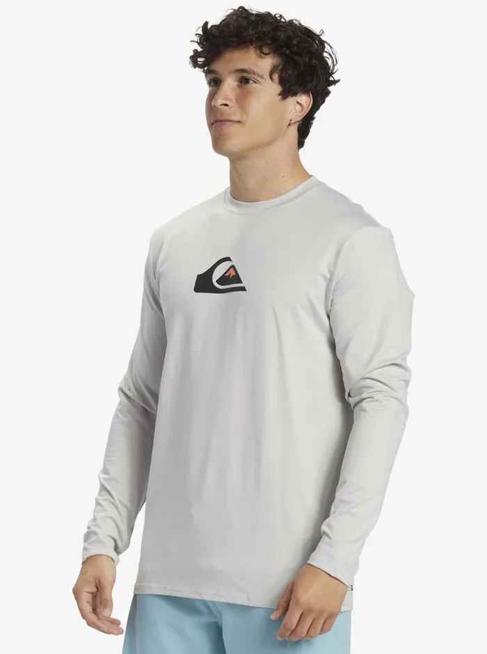 Rashguards Men Quiksilver Solid Streak Long Sleeve Upf 50 Surf Tee Gray Violet Rashguards Men Quiksilver Solid Streak Long Sleeve Upf 50 Surf Tee Gray Violet