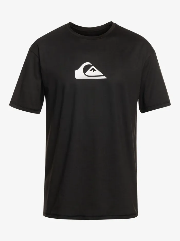 Rashguards Men Quiksilver Solid Streak Short Sleeve Upf 50 Surf Tee Black