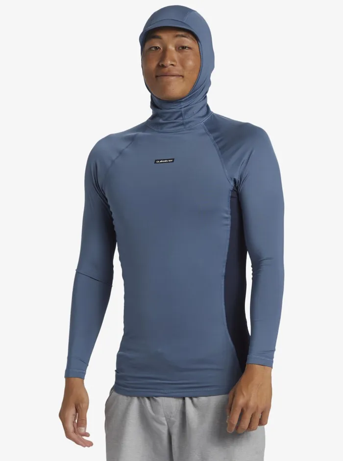 Rashguards Men Quiksilver Storm Tripper Hooded Long Sleeve Surf Top Bering Sea Rashguards Men Quiksilver Storm Tripper Hooded Long Sleeve Surf Top Bering Sea