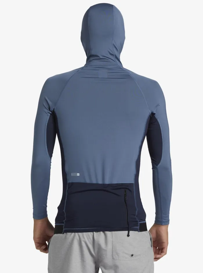 Rashguards Men Quiksilver Storm Tripper Hooded Long Sleeve Surf Top Bering Sea Rashguards Men Quiksilver Storm Tripper Hooded Long Sleeve Surf Top Bering Sea