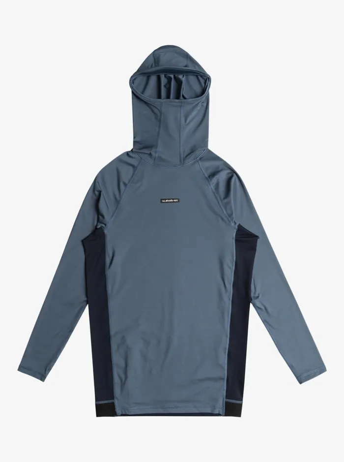 Rashguards Men Quiksilver Storm Tripper Hooded Long Sleeve Surf Top Bering Sea Rashguards Men Quiksilver Storm Tripper Hooded Long Sleeve Surf Top Bering Sea