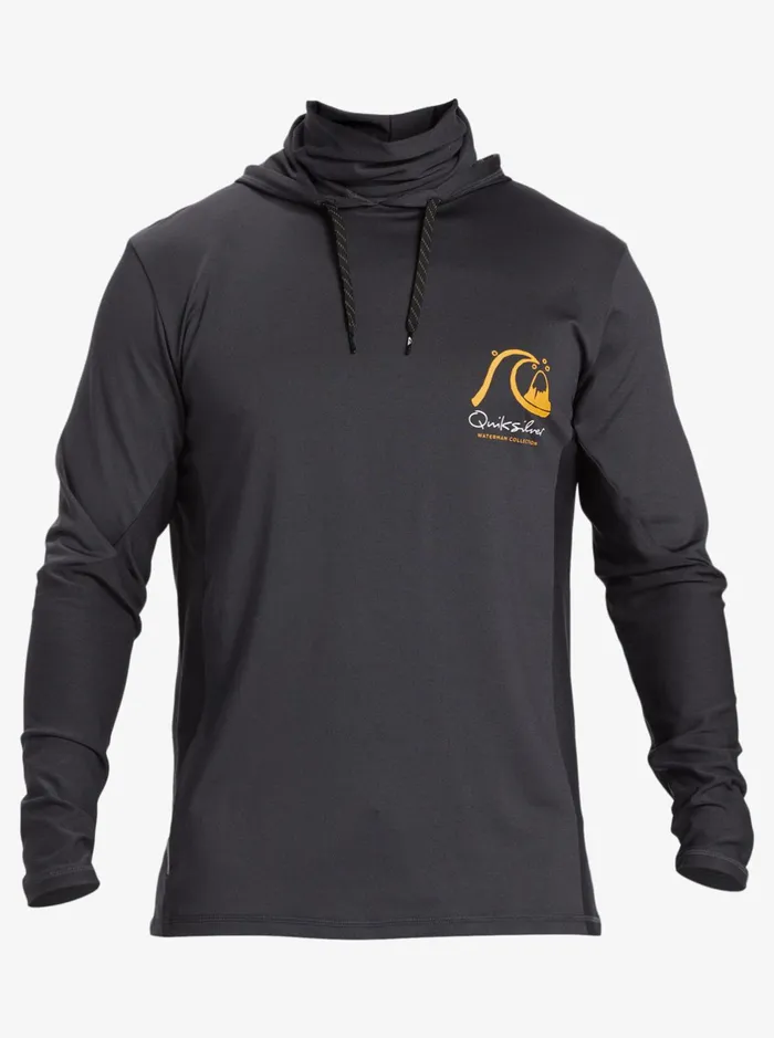 Rashguards Men Quiksilver Waterman Angler Hooded Upf 50 Long Sleeve Surf Tee Black Rashguards Men Quiksilver Waterman Angler Hooded Upf 50 Long Sleeve Surf Tee Black