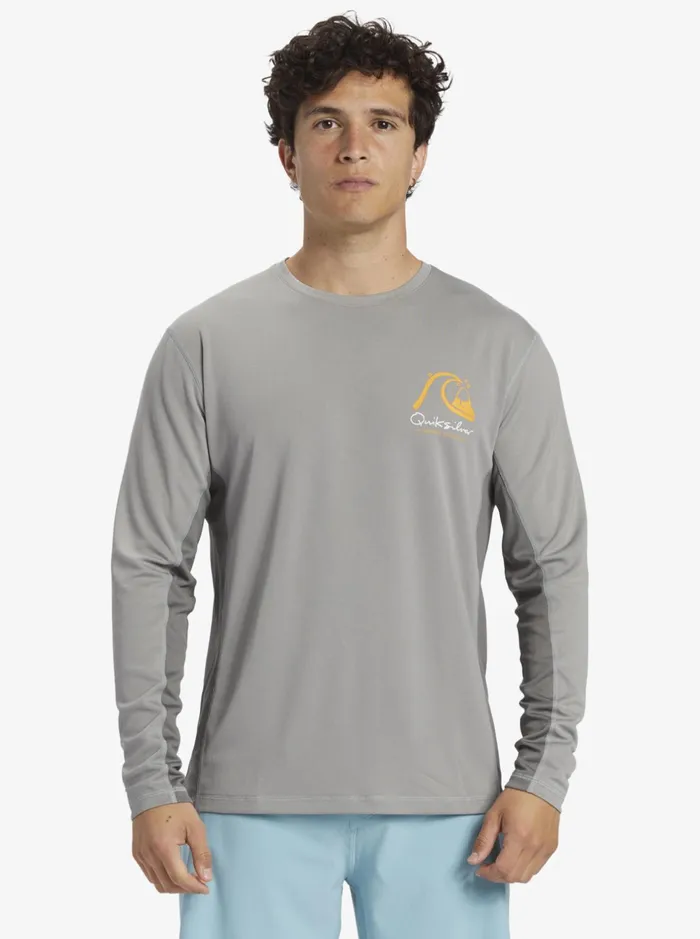 Rashguards Men Quiksilver Waterman Bamboo Check 2 Upf 50 Long Sleeve Surf Tee Sharkskin Rashguards Men Quiksilver Waterman Bamboo Check 2 Upf 50 Long Sleeve Surf Tee Sharkskin