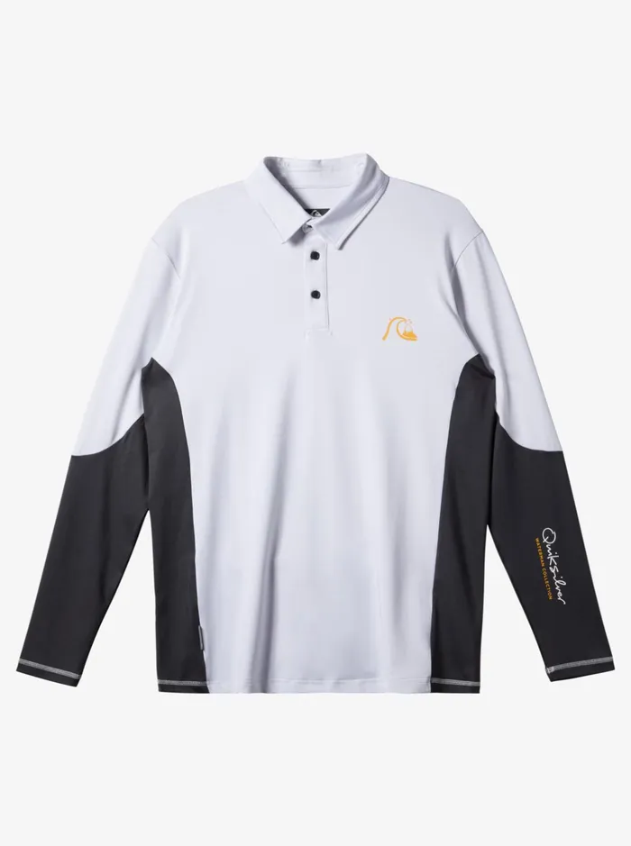Rashguards Men Quiksilver Waterman Waterman Piscator Polo Long Sleeve Upf 50 Surf TShirt White Rashguards Men Quiksilver Waterman Waterman Piscator Polo Long Sleeve Upf 50 Surf TShirt White