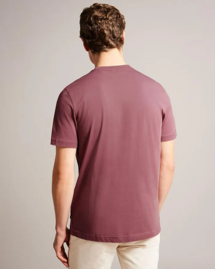 Relaxed Fit Flower Doodle Print TShirt Maroon Men Ted Baker Clothing