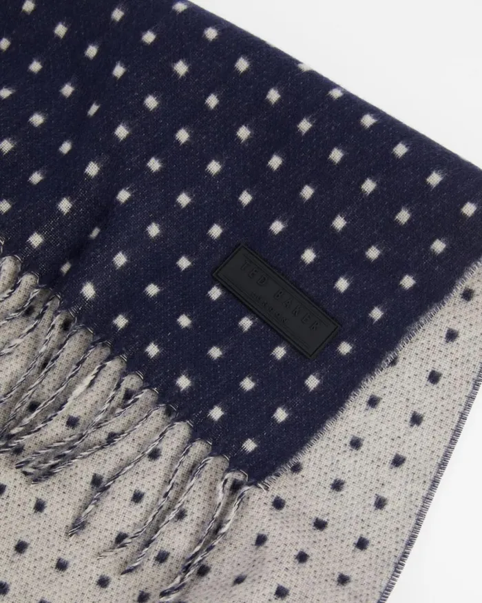 Reversible Woven Dot Scarf Navy Men Ted Baker Scarves