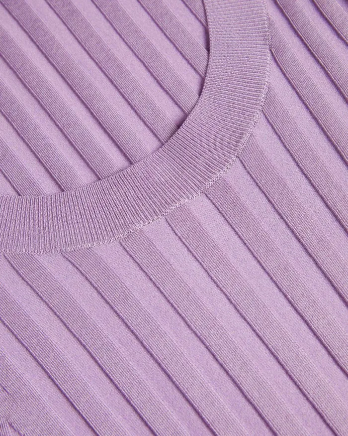 Rib Engineered Knit Top Lilac Women Ted Baker Clothing Rib Engineered Knit Top Lilac Women Ted Baker Clothing
