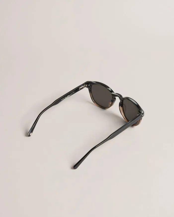 Round Colour Block Sunglasses Gray Men Ted Baker Sunglasses