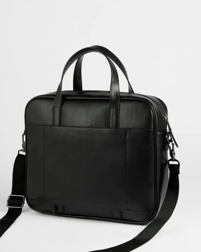 Saffiano Leather Document Bag Black Men Ted Baker Document Bags