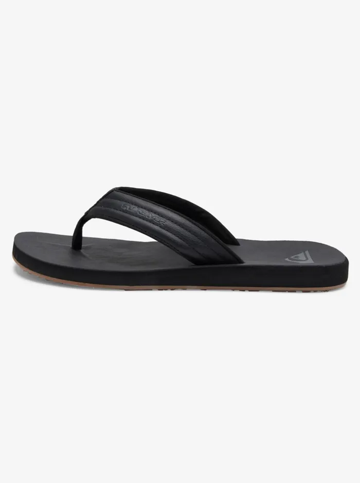 Sandals Men Quiksilver Carver Nubuck Sandals Solid Black Sandals Men Quiksilver Carver Nubuck Sandals Solid Black