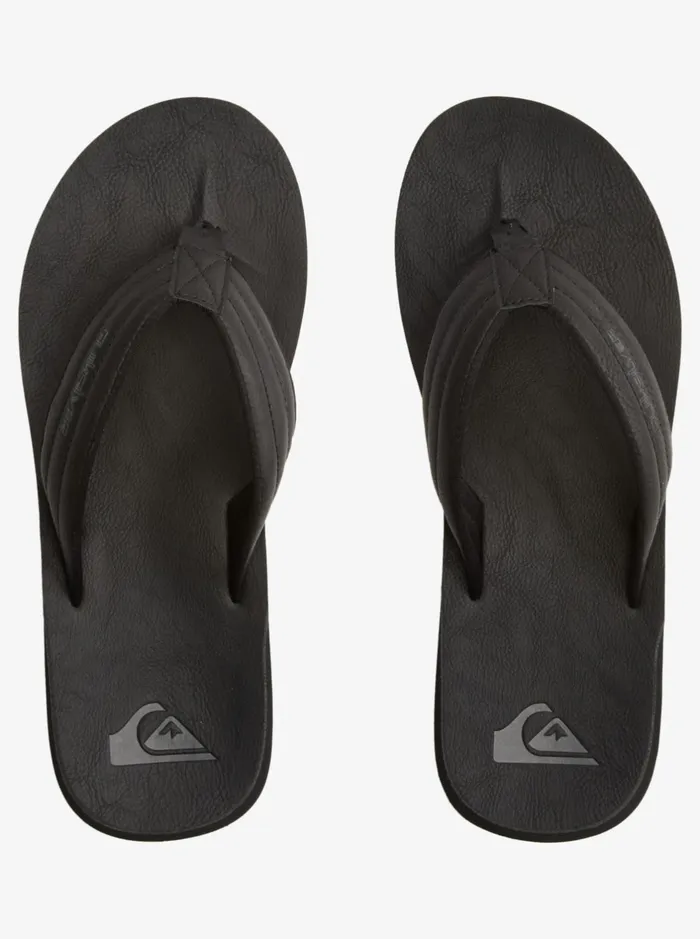 Sandals Men Quiksilver Carver Nubuck Sandals Solid Black Sandals Men Quiksilver Carver Nubuck Sandals Solid Black