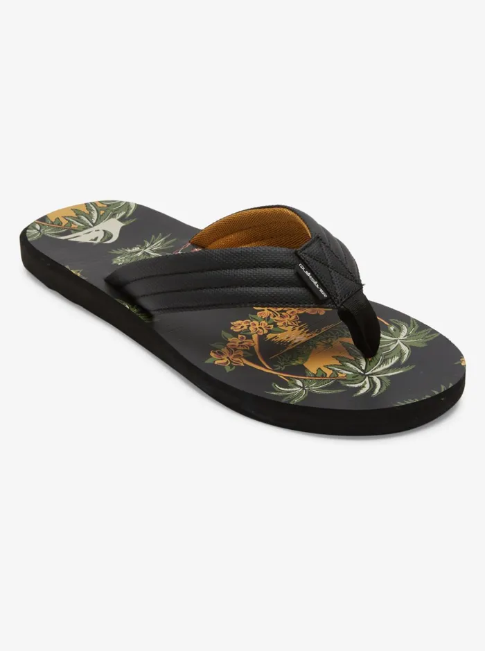Sandals Men Quiksilver Carver Print Sandals Black 5