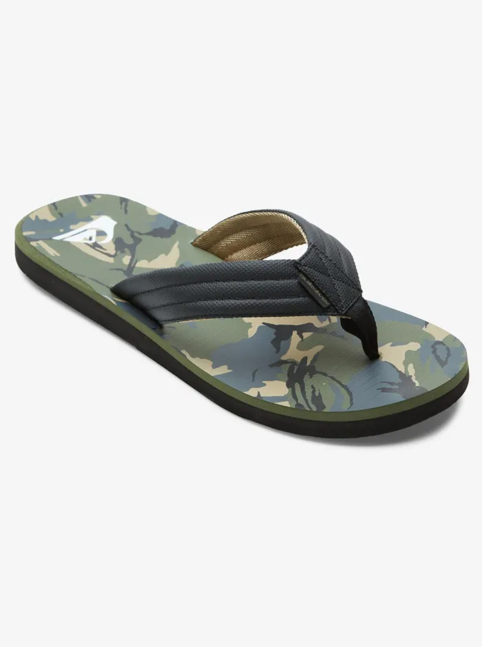 Sandals Men Quiksilver Carver Print Sandals Blackgreengrey