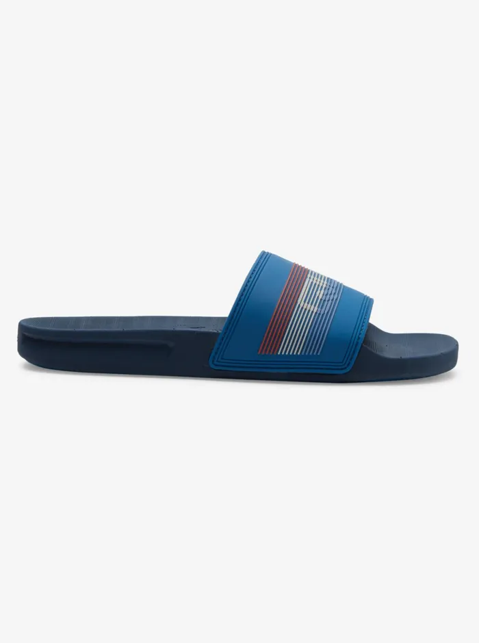 Sandals Men Quiksilver Rivi Wordmark Slides Blue 6 Sandals Men Quiksilver Rivi Wordmark Slides Blue 6