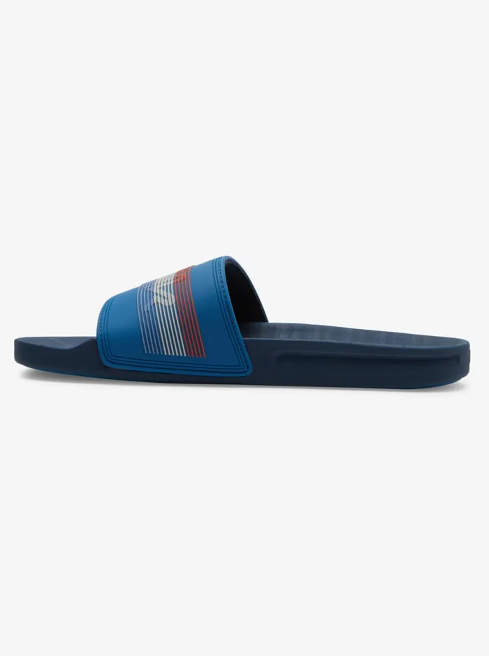 Sandals Men Quiksilver Rivi Wordmark Slides Blue 6 Sandals Men Quiksilver Rivi Wordmark Slides Blue 6