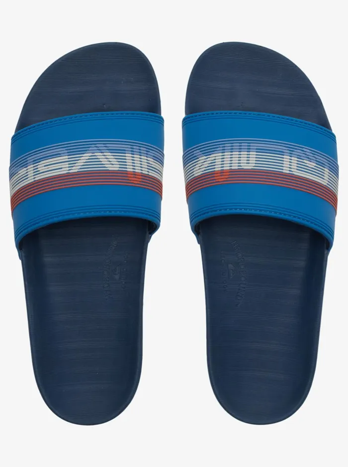 Sandals Men Quiksilver Rivi Wordmark Slides Blue 6 Sandals Men Quiksilver Rivi Wordmark Slides Blue 6