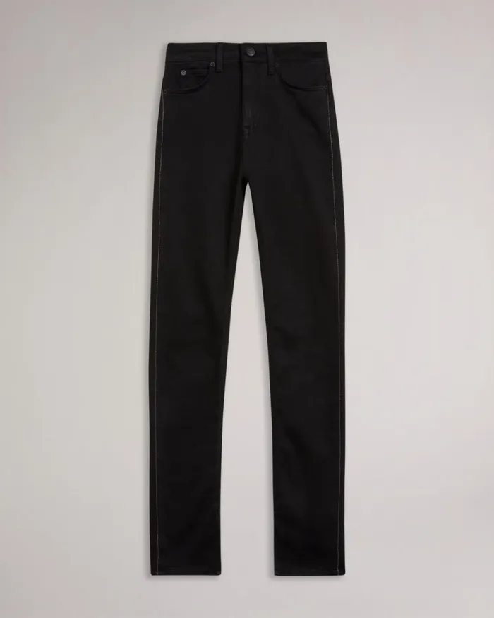 Sateen Finish Jeans With Split Hem Black Women Ted Baker Clothing