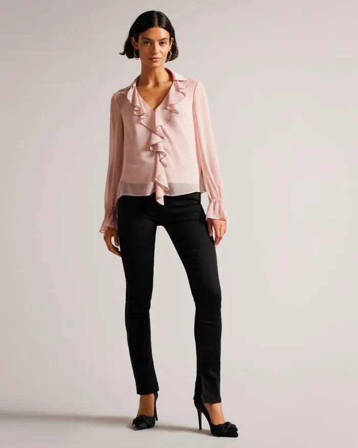 Sateen Finish Jeans With Split Hem Black Women Ted Baker Clothing Sateen Finish Jeans With Split Hem Black Women Ted Baker Clothing