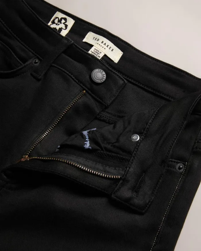 Sateen Finish Jeans With Split Hem Black Women Ted Baker Clothing Sateen Finish Jeans With Split Hem Black Women Ted Baker Clothing