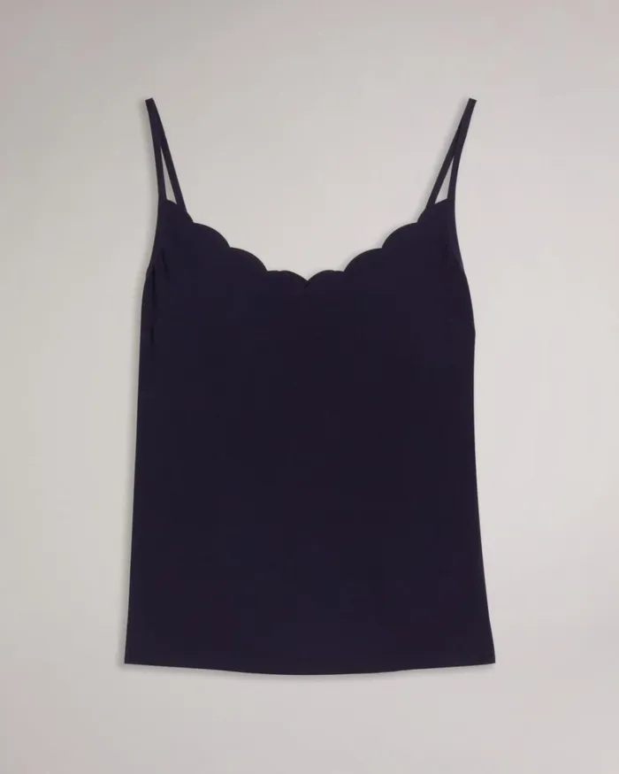 Scallop Neckline Cami Top Navy Women Ted Baker Tops and TShirts