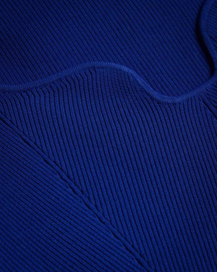 Scoop Neck Fitted Knit Top Blue Women Ted Baker Clothing Scoop Neck Fitted Knit Top Blue Women Ted Baker Clothing