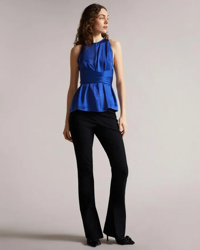 Self Tie Halter Cami Dark Blue Women Ted Baker Tops and TShirts Self Tie Halter Cami Dark Blue Women Ted Baker Tops and TShirts