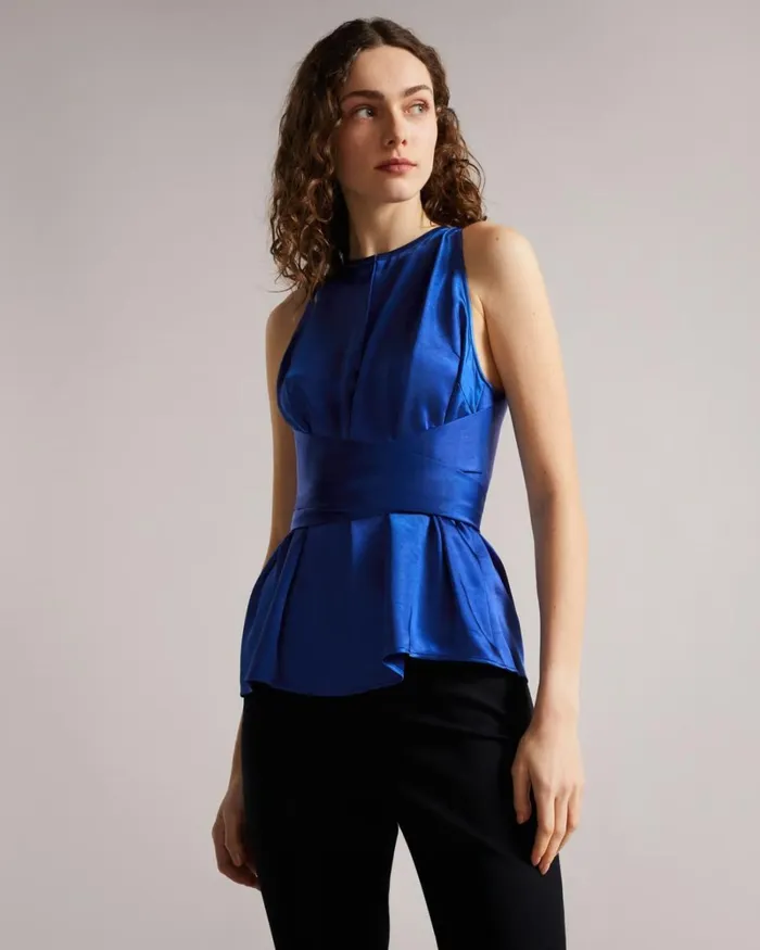 Self Tie Halter Cami Dark Blue Women Ted Baker Tops and TShirts Self Tie Halter Cami Dark Blue Women Ted Baker Tops and TShirts