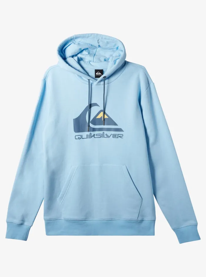 Shirts and Polos Men Quiksilver Big Logo Pullover Hoodie Clear Sky