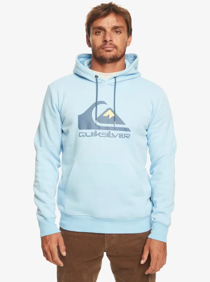 Shirts and Polos Men Quiksilver Big Logo Pullover Hoodie Clear Sky Shirts and Polos Men Quiksilver Big Logo Pullover Hoodie Clear Sky