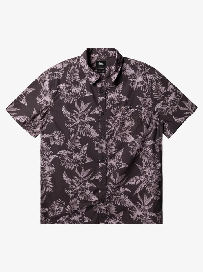 Shirts and Polos Men Quiksilver Hi Sunset Summer Hawaiian Short Sleeve Shirt Tarmac Shirts and Polos Men Quiksilver Hi Sunset Summer Hawaiian Short Sleeve Shirt Tarmac