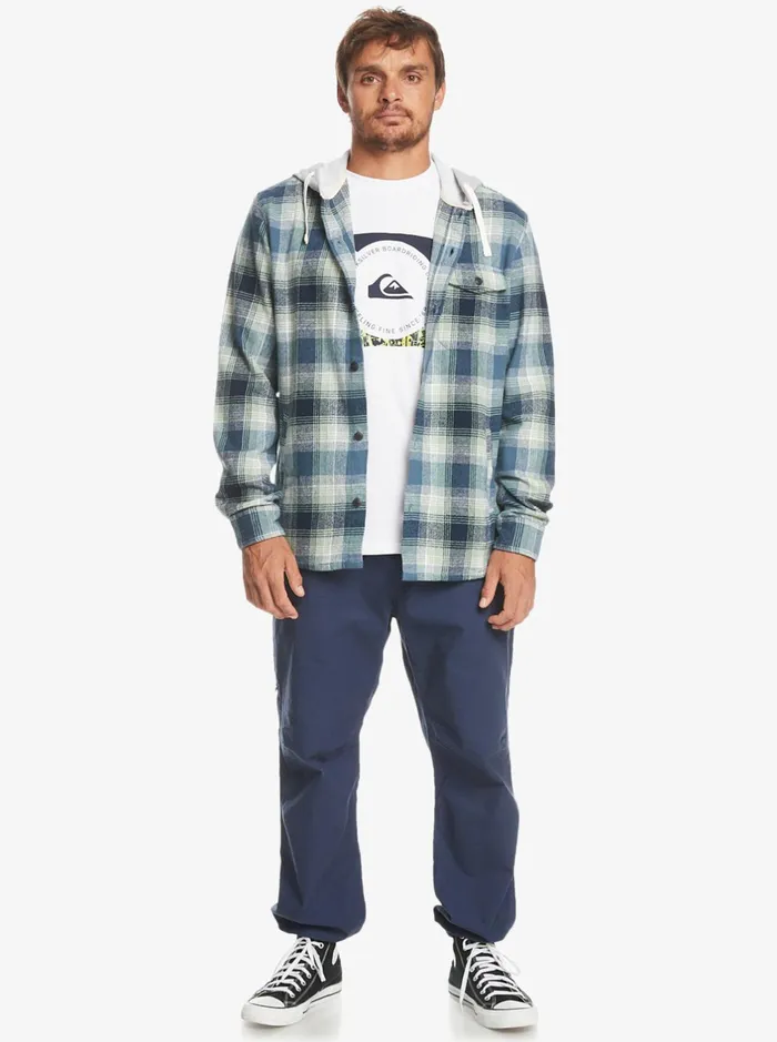 Shirts and Polos Men Quiksilver Kinloss Long Sleeve Hooded Shirt Iceberg Green Kinloss Shirts and Polos Men Quiksilver Kinloss Long Sleeve Hooded Shirt Iceberg Green Kinloss