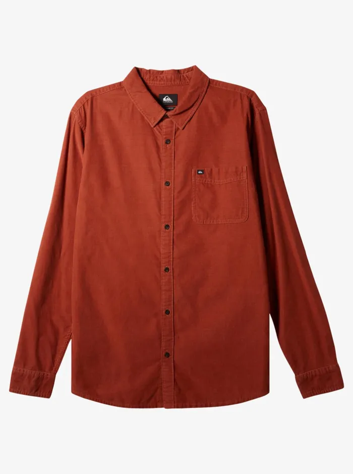 Shirts and Polos Men Quiksilver Smoke Trail Long Sleeve Shirt Baked Clay