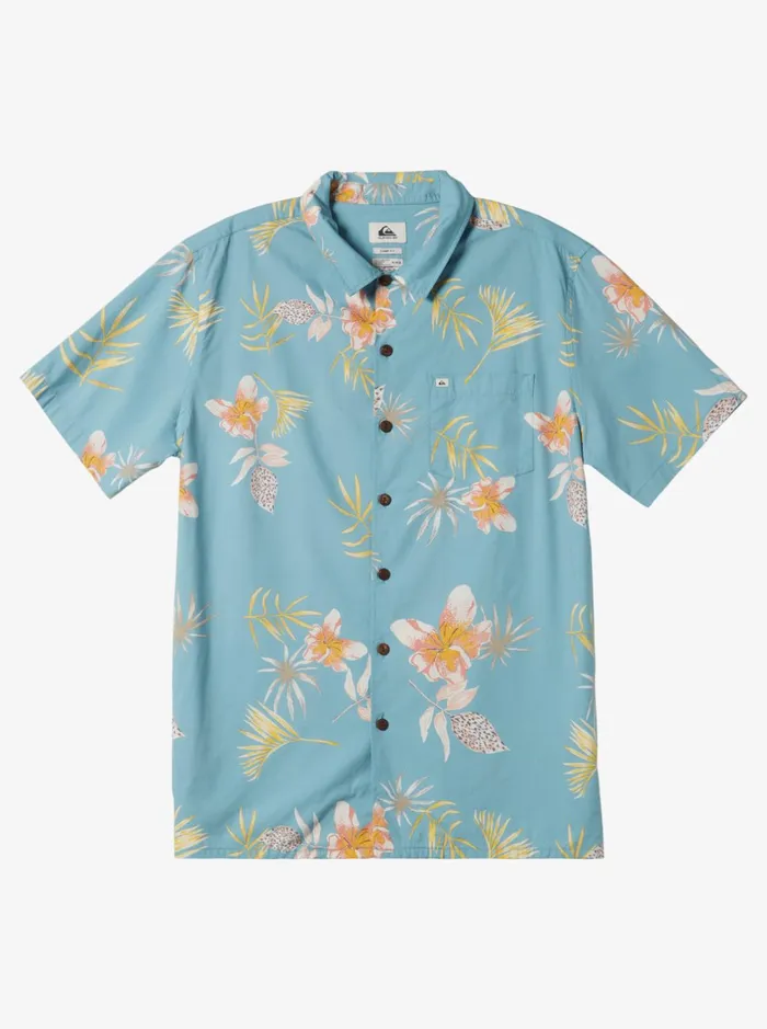 Shirts and Polos Men Quiksilver Tropical Floral Short Sleeve Woven Shirt Reef Waters Tropical Floral Ss Shirts and Polos Men Quiksilver Tropical Floral Short Sleeve Woven Shirt Reef Waters Tropical Floral Ss