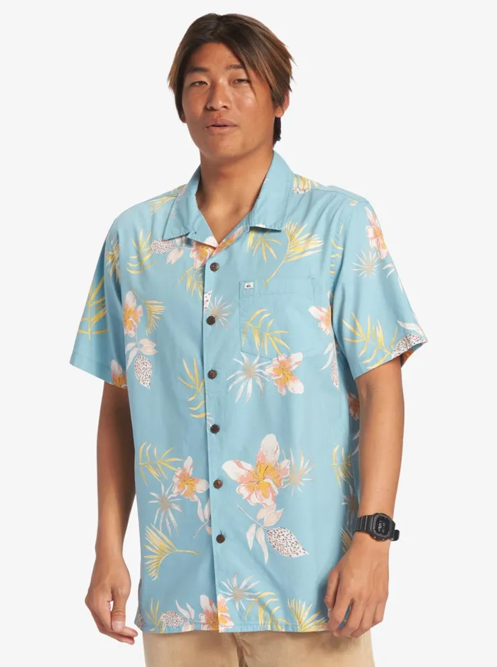 Shirts and Polos Men Quiksilver Tropical Floral Short Sleeve Woven Shirt Reef Waters Tropical Floral Ss Shirts and Polos Men Quiksilver Tropical Floral Short Sleeve Woven Shirt Reef Waters Tropical Floral Ss