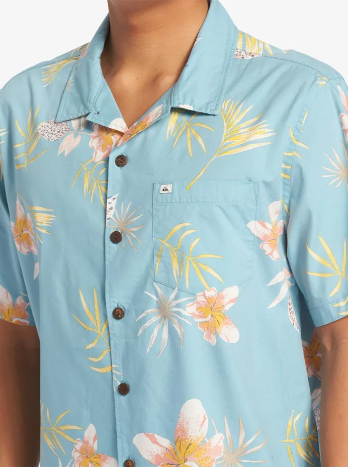 Shirts and Polos Men Quiksilver Tropical Floral Short Sleeve Woven Shirt Reef Waters Tropical Floral Ss Shirts and Polos Men Quiksilver Tropical Floral Short Sleeve Woven Shirt Reef Waters Tropical Floral Ss