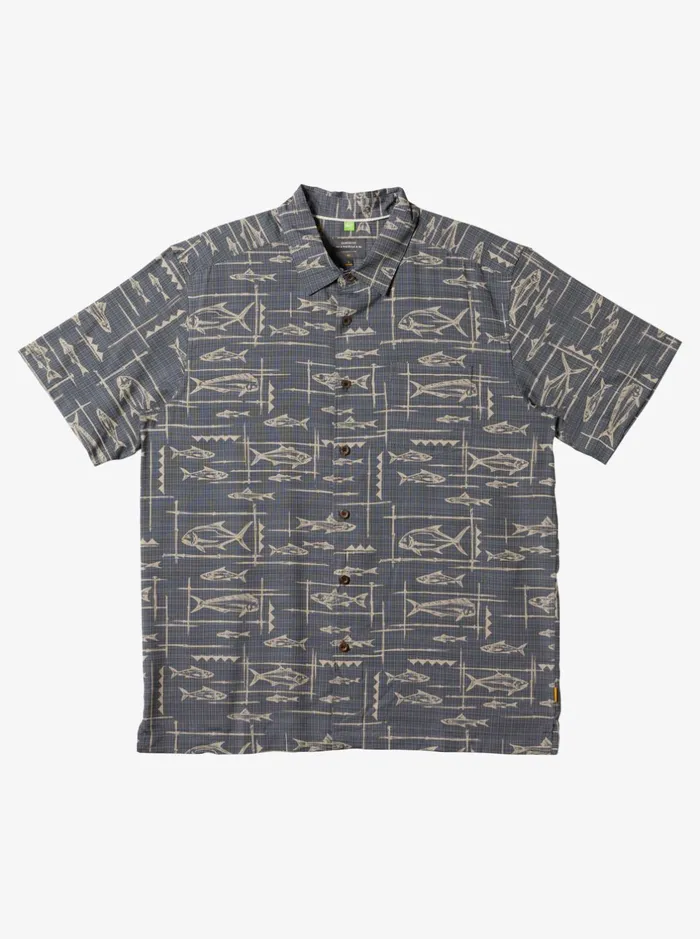 Shirts and Polos Men Quiksilver Waterman Bento Woven Shirt Bento Black