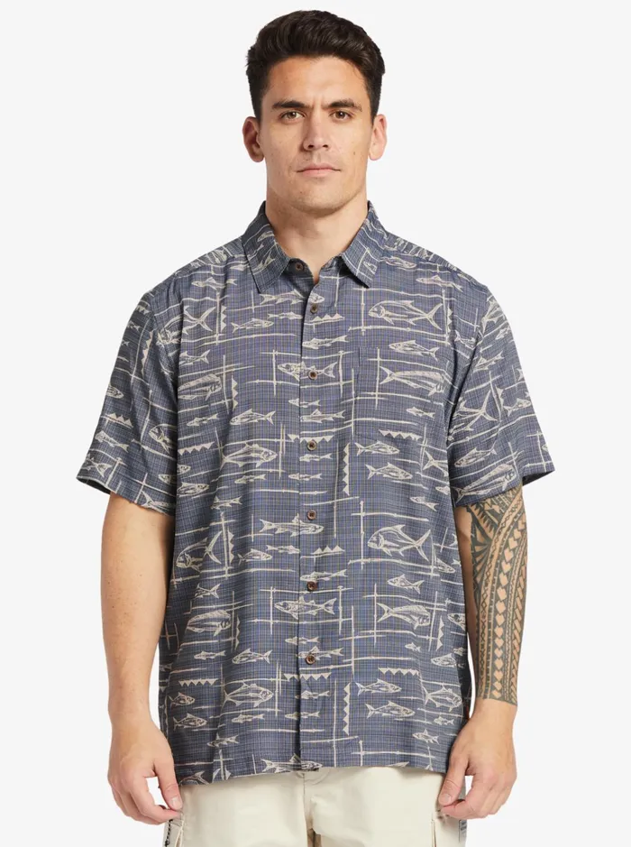 Shirts and Polos Men Quiksilver Waterman Bento Woven Shirt Bento Black Shirts and Polos Men Quiksilver Waterman Bento Woven Shirt Bento Black
