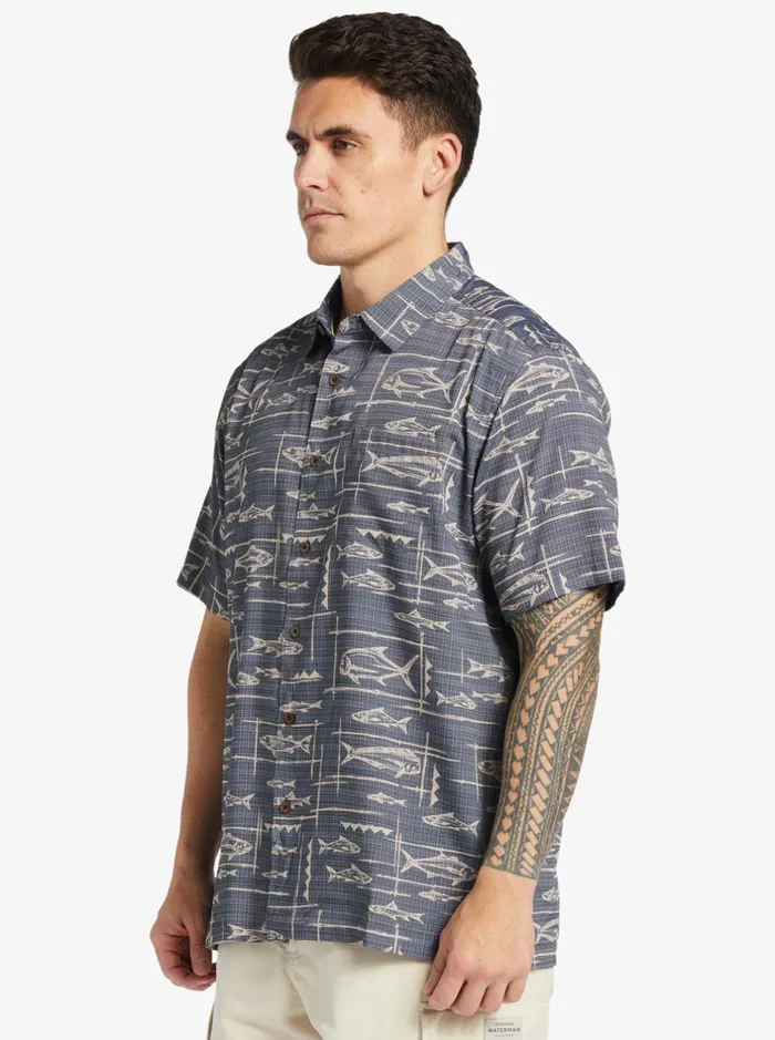 Shirts and Polos Men Quiksilver Waterman Bento Woven Shirt Bento Black Shirts and Polos Men Quiksilver Waterman Bento Woven Shirt Bento Black