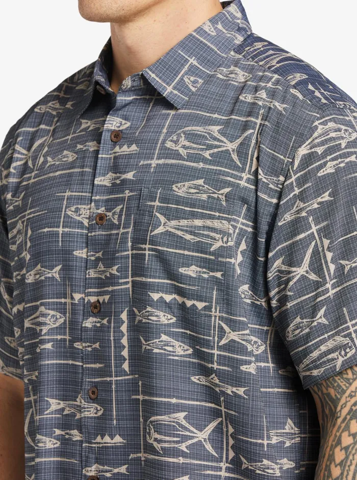 Shirts and Polos Men Quiksilver Waterman Bento Woven Shirt Bento Black Shirts and Polos Men Quiksilver Waterman Bento Woven Shirt Bento Black