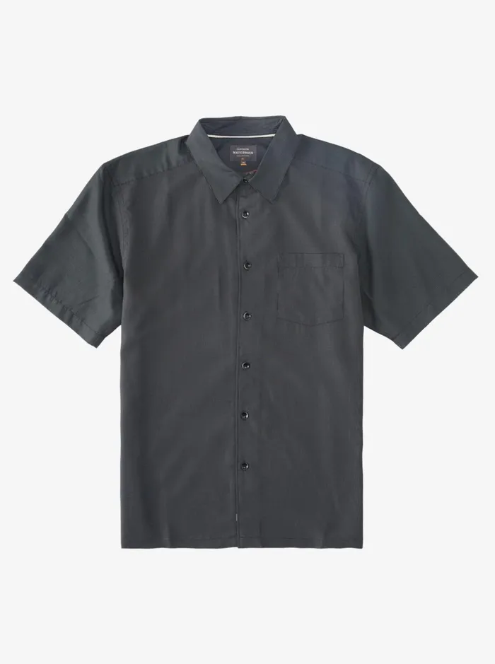 Shirts and Polos Men Quiksilver Waterman Kings Cliff Short Sleeve Shirt Black Kings Cliff Shirts and Polos Men Quiksilver Waterman Kings Cliff Short Sleeve Shirt Black Kings Cliff