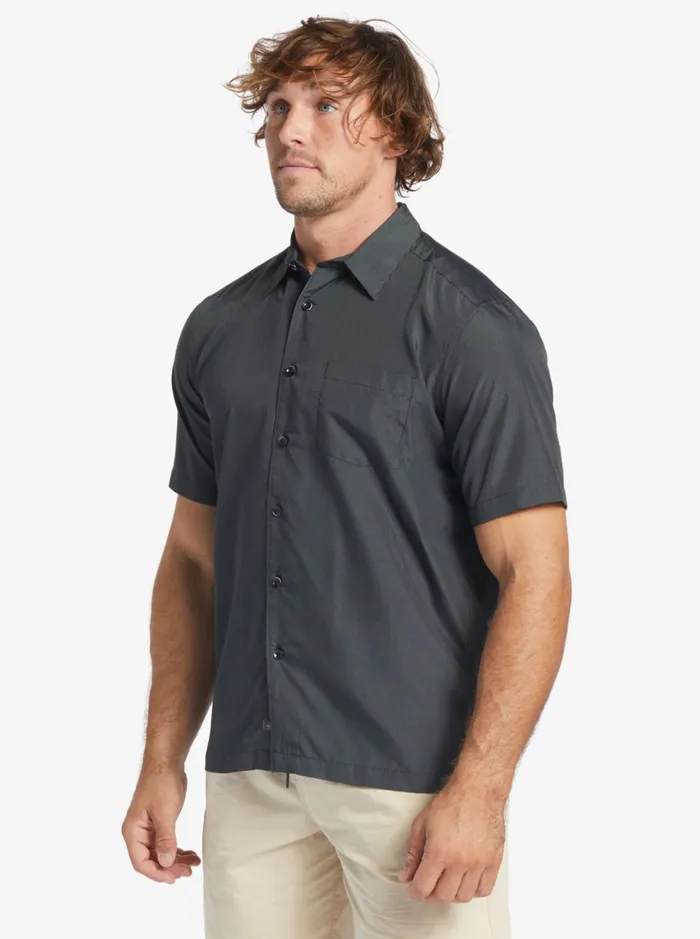 Shirts and Polos Men Quiksilver Waterman Kings Cliff Short Sleeve Shirt Black Kings Cliff Shirts and Polos Men Quiksilver Waterman Kings Cliff Short Sleeve Shirt Black Kings Cliff