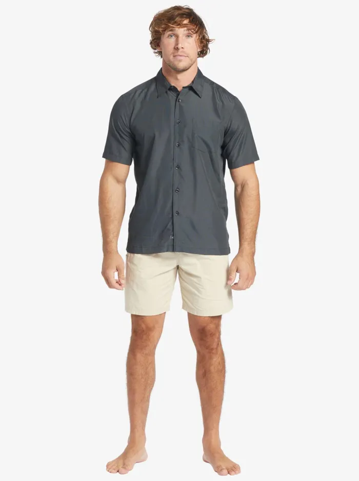 Shirts and Polos Men Quiksilver Waterman Kings Cliff Short Sleeve Shirt Black Kings Cliff Shirts and Polos Men Quiksilver Waterman Kings Cliff Short Sleeve Shirt Black Kings Cliff