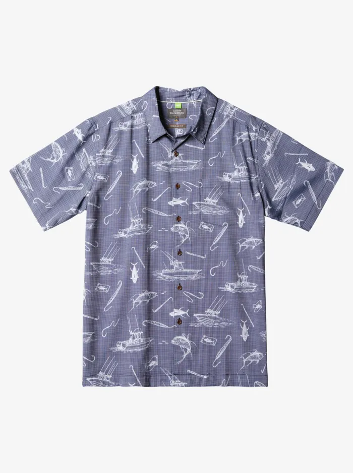 Shirts and Polos Men Quiksilver Waterman Line Spinner Short Sleeve Shirt Medieval Blue Line Spinner Shirts and Polos Men Quiksilver Waterman Line Spinner Short Sleeve Shirt Medieval Blue Line Spinner
