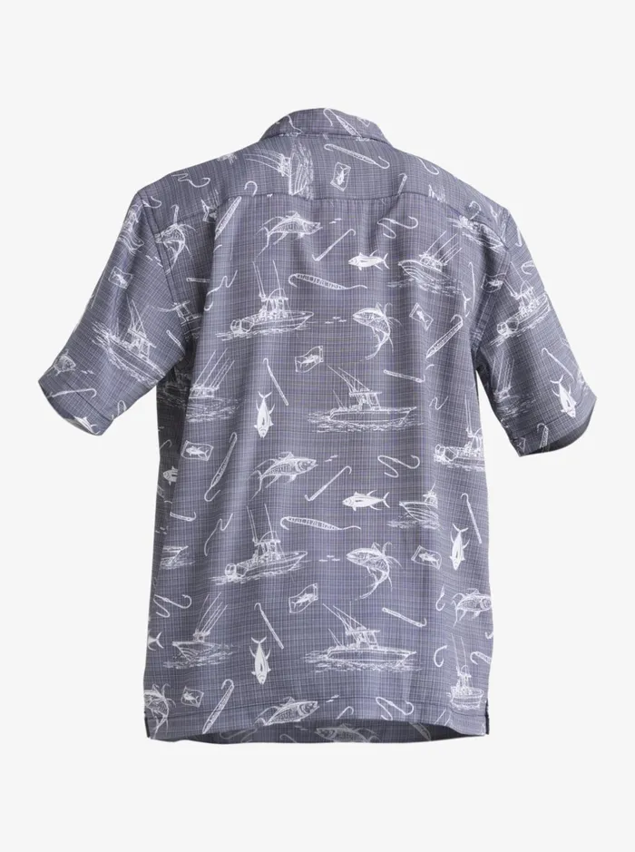 Shirts and Polos Men Quiksilver Waterman Line Spinner Short Sleeve Shirt Medieval Blue Line Spinner Shirts and Polos Men Quiksilver Waterman Line Spinner Short Sleeve Shirt Medieval Blue Line Spinner