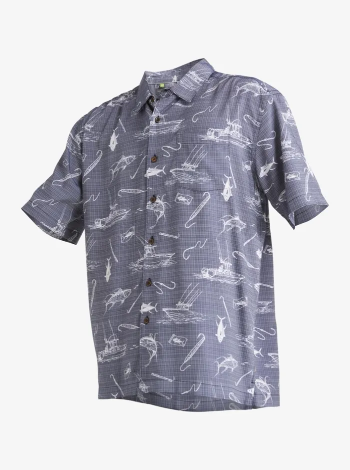 Shirts and Polos Men Quiksilver Waterman Line Spinner Short Sleeve Shirt Medieval Blue Line Spinner Shirts and Polos Men Quiksilver Waterman Line Spinner Short Sleeve Shirt Medieval Blue Line Spinner