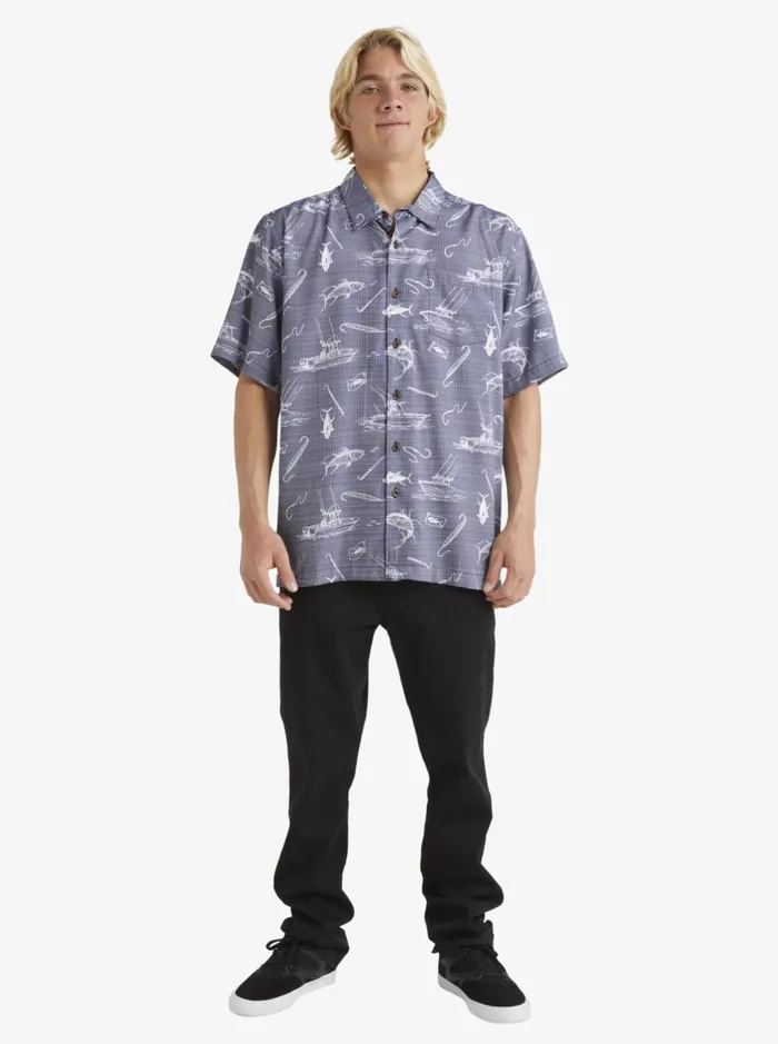 Shirts and Polos Men Quiksilver Waterman Line Spinner Short Sleeve Shirt Medieval Blue Line Spinner Shirts and Polos Men Quiksilver Waterman Line Spinner Short Sleeve Shirt Medieval Blue Line Spinner
